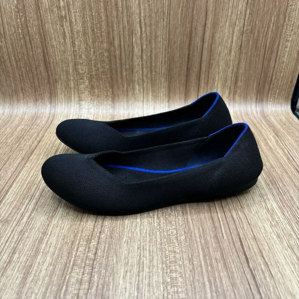 Rothy's THE FLAT Black Travel Casual Ballet Flats‎ Size 9 shoes